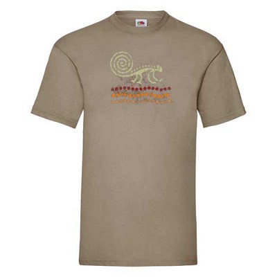 ΧΑΚΙ t-shirt FRUIT OF THE LOOM με στάμπα A402